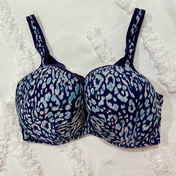 Avenue Other - Avenue Navy and Light Blue Patterned Bra